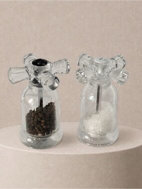 Cole & Mason Tap Salt and Pepper Mill Set Salt And Pepper Shaker Faucet Tap Top